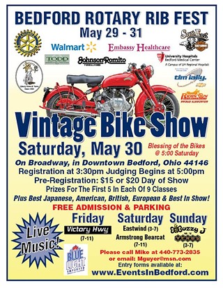 33rd Annual Bedford Rotary Rib Fest and Vintage Motorcycle Show
