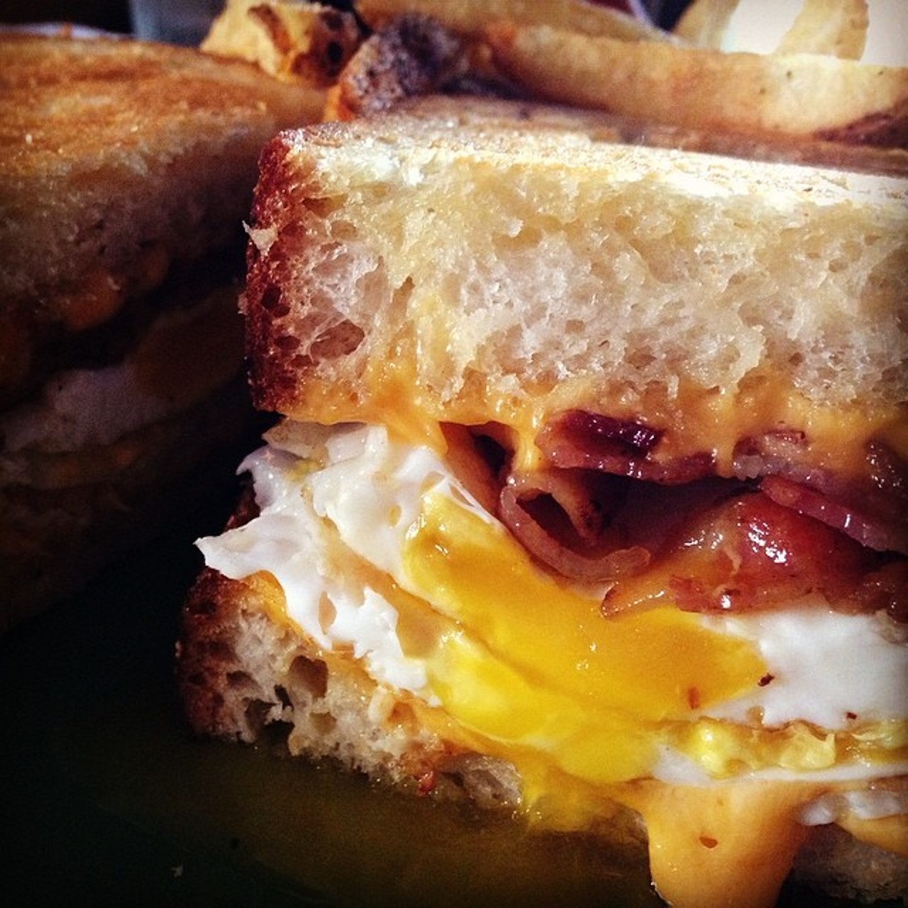 Does it get any better? Two pieces of grilled crunchy bread crammed with fried eggs, tons of American cheese, and an obscene amount of killer bacon. Breakfast in a sandwich. Melt Bar and Grilled is located at 13463 Cedar Rd. Call 216.965.0988 or visit meltbarandgrilled.com for more information.