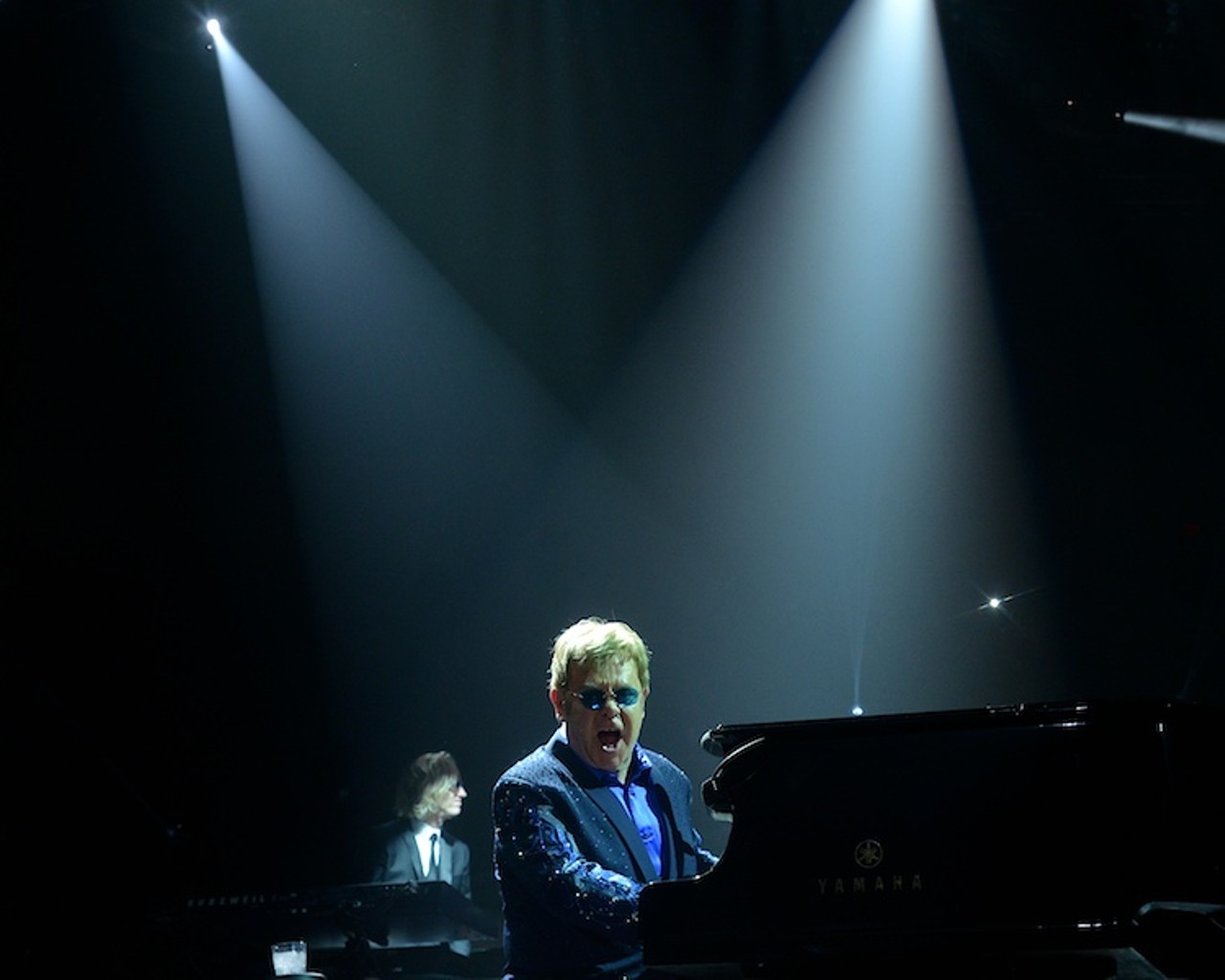 Elton John performing last night at the Covelli Center in Youngstown