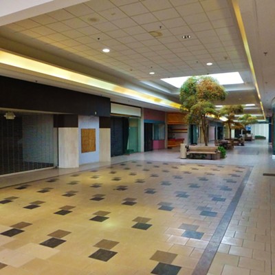Empty mall corridor; used now as a walkway between Walmart and JCPenney.