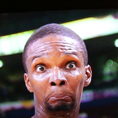 Hate to include this one, but getting to see Chris Bosh's faces up close and personal is worth the ticket price alone.