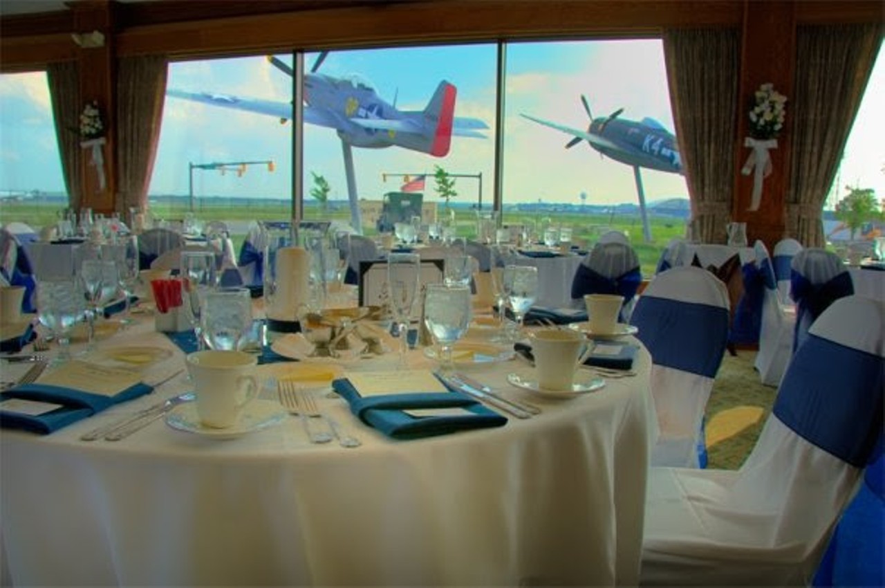 How cool is it to stare out at a WWII airplane while dining? Even better is having a window seat to watch the planes take off and land at Cleveland-Hopkins Airport. That is exactly what to expect at the dining and private party landmark the 100th Bomber Group Restaurant.