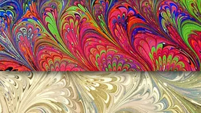 Image: Marbelizing on Paper and Silk art workshop