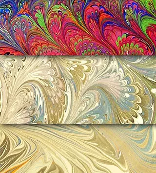 Image: Marbelizing on Paper and Silk art workshop