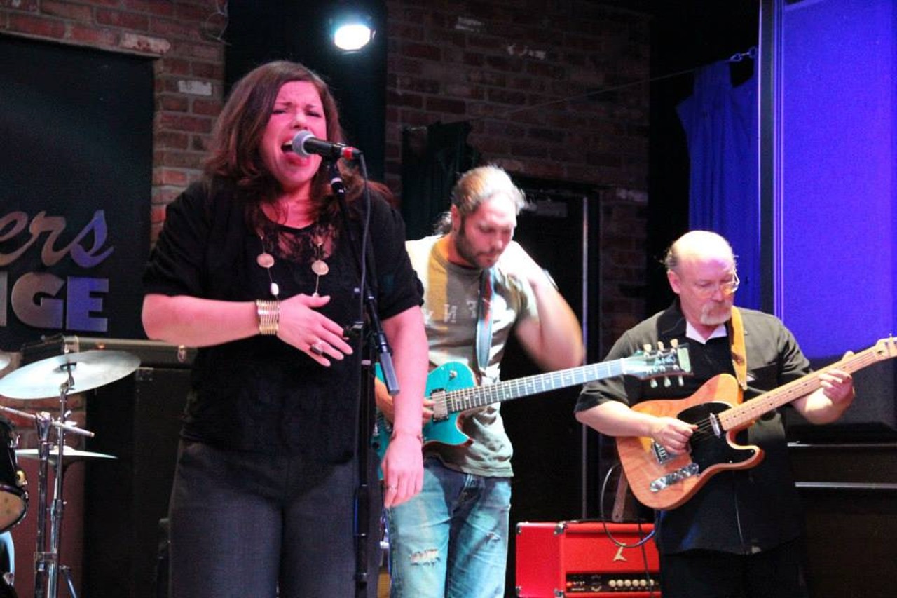 Mary Bridget Davies and Ben Nieves join Michael Bay and the Bad Boys of Blues onstage at Brothers Lounge.