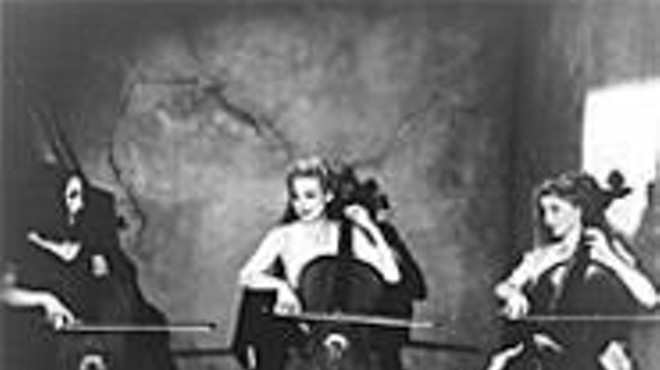 Melora Creager (right) leads Rasputina, a division of 
    the Ladies' Cello Society.