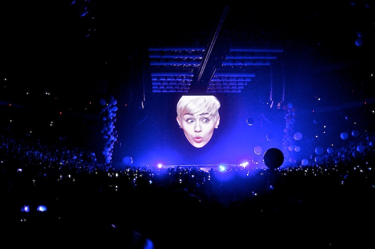 Miley Cyrus performing at Value City Arena