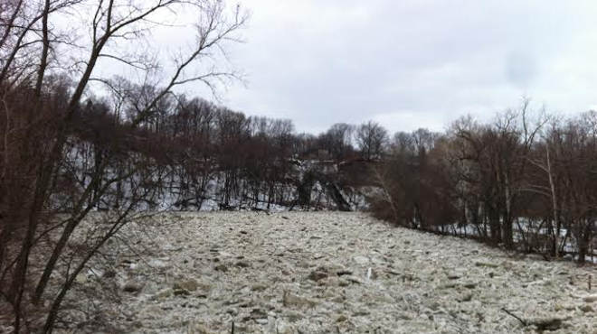 Here's What the Ice Jam in Rocky River Looks Like