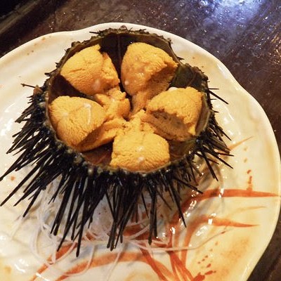 Not for the sushi novice, the urchin is cracked open live and eaten. Good luck!