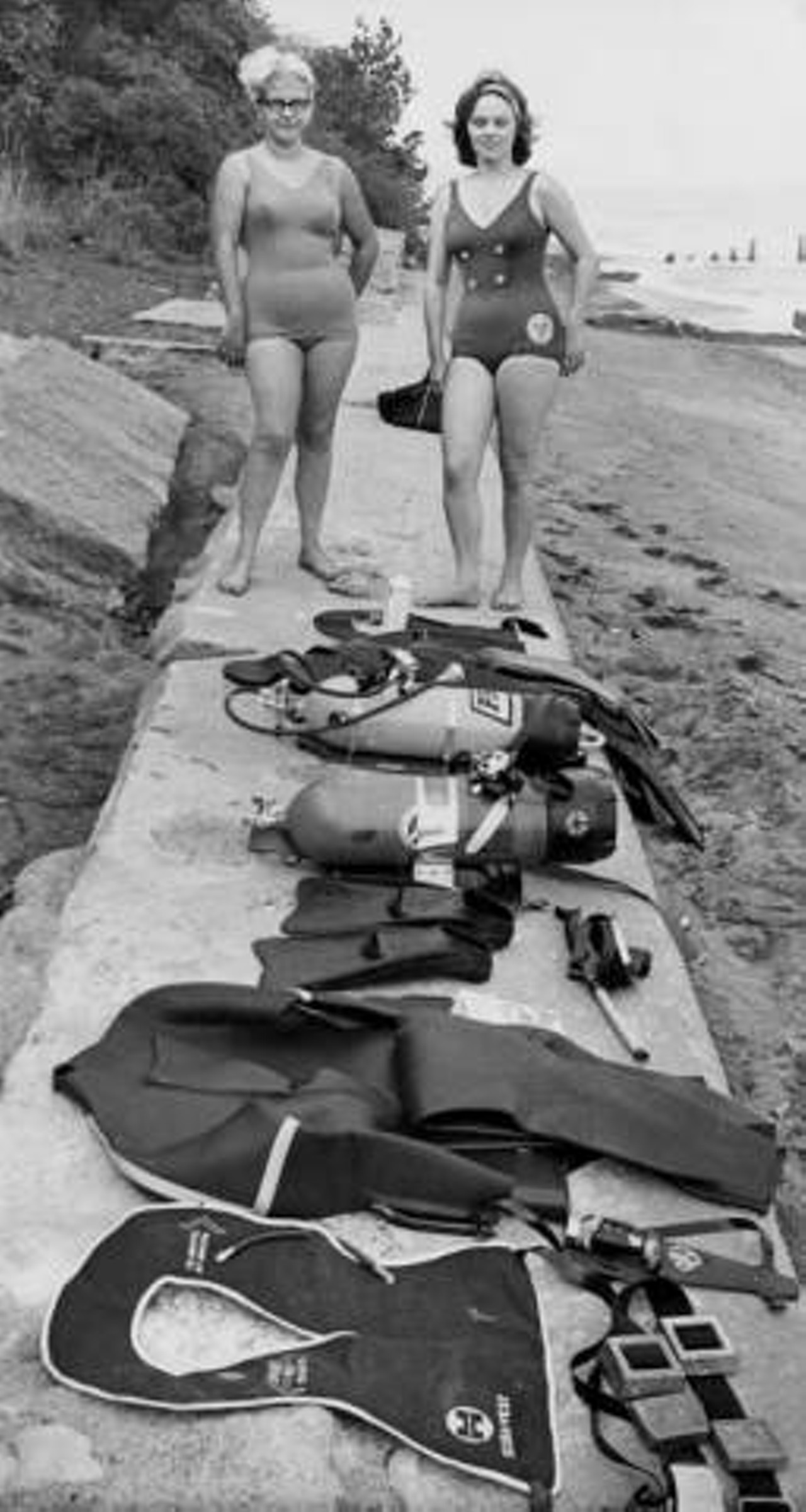 Swimmers with gear, 1963.