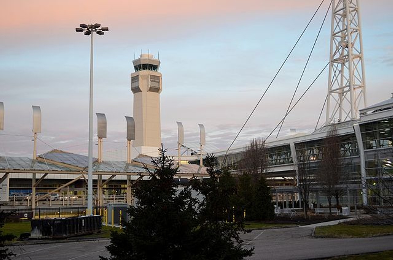 The air traffic control tower, like the one at Cleveland Hopkins Airport, was a very useful innovation in flight.