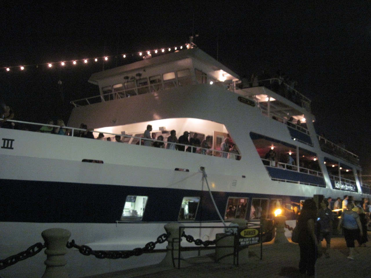 The boat docked around 10 p.m., but the music went on for much longer.
