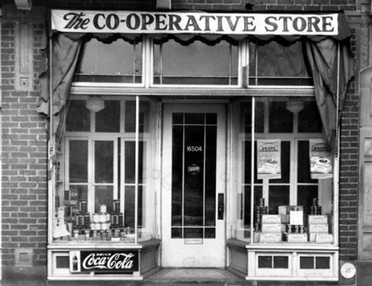 The Lakewood Consumers Co-operative Store, a grocery store, was located on the north side of Detroit Ave. between Hall and Ethel Ave, 1937.