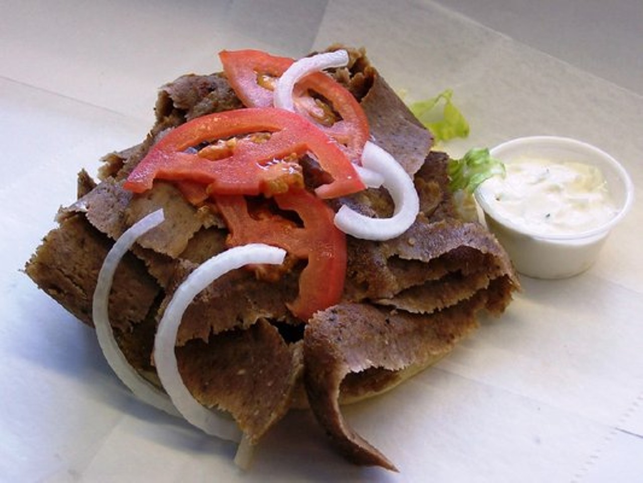 There is a reason why this area gyro joint is called Best Gyros. They have a giant gyro called the Cleveland Special Gyro. Filled with over a pound of meat, the pita is then packed with onions, lettuce, tzatziki  sauce, and- wait for it- perogies. Best Gyros is located at 2245 Lee Rd, 
Cleveland Heights.