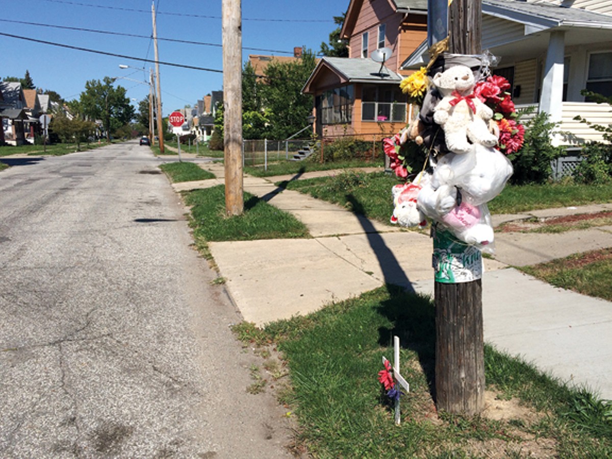 The memorial for Javon Alexander on East 104th Street