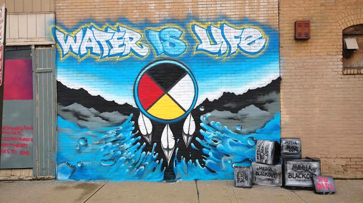 Artists Stop in Cleveland to Paint Dakota Access Protest Mural