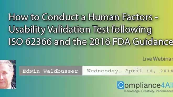 Image: ISO 62366 - How to Conduct a Human Factors