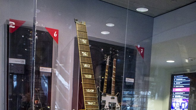 Mike McCready's busted-up guitar.