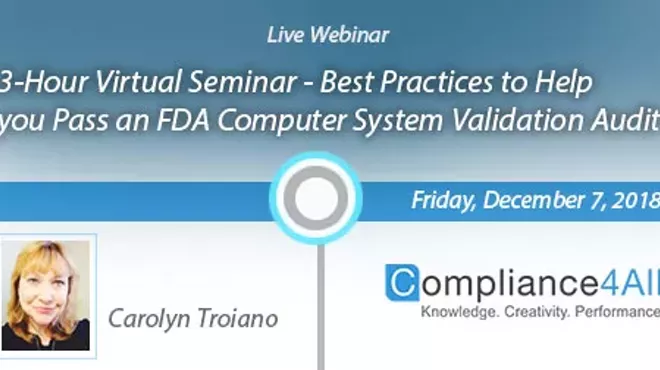 Image: Best Practices to Help you Pass an FDA Computer System (Validation)