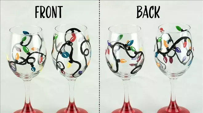 Image: Holiday Lights - Glasswear Painting