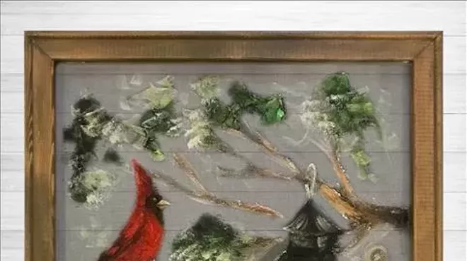 Image: Rebeca Flott Arts Screen Art Painting- Glowing Cardinal