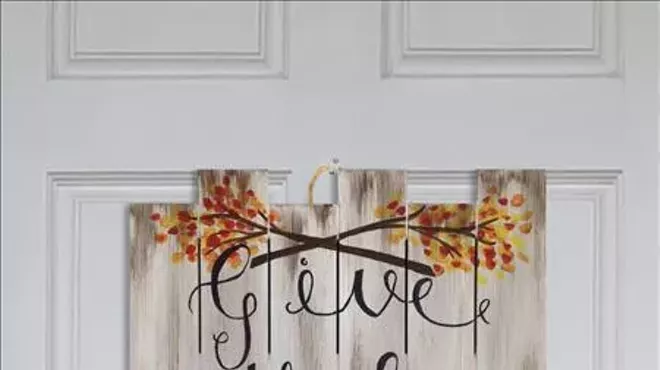 Image: "Give Thanks" Wooden Shiplap Pallet