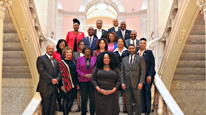 Ohio's Legislative Black Caucus, with Stephanie Howse in front.