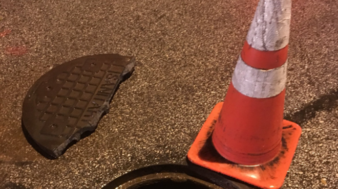 Here's What One of the Manhole Cover Explosions in Downtown Cleveland Last Night Sounded Like