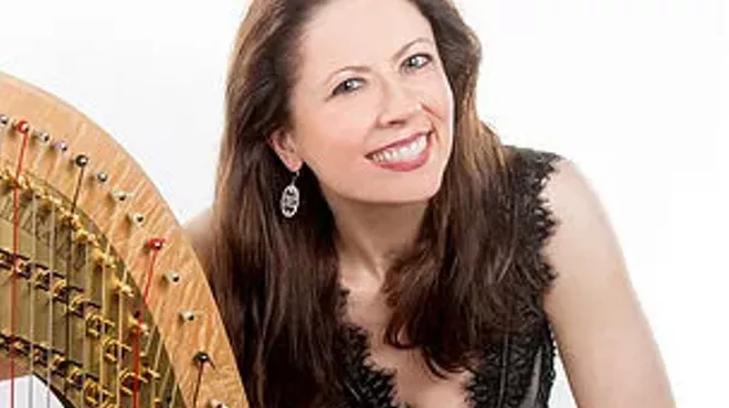 Image: Harpist Yolanda Kondonassis with the Cleveland Orchestra