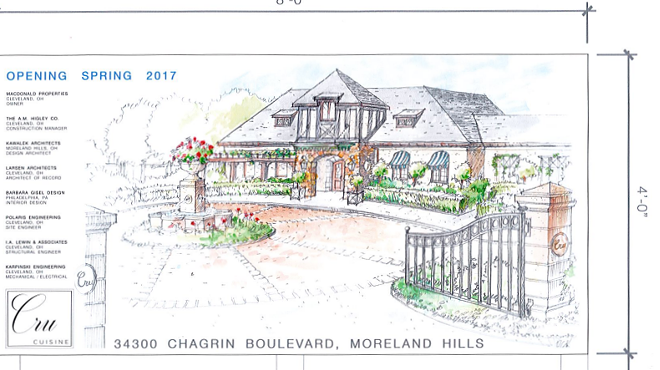 Cru, a High-End French American Restaurant, to Rise at Corner of Chagrin and SOM