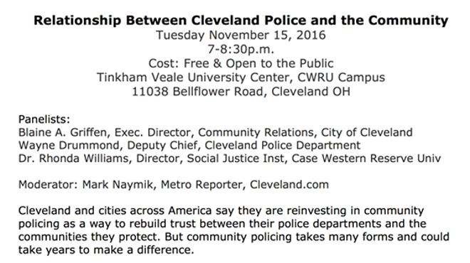 "Relationship Between Cleveland Police and the Community" forum