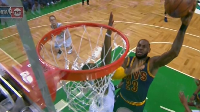 LeBron went around, over and through the Celtics like they had the "Yield."