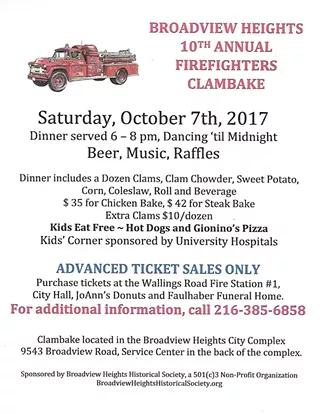 Image: Broadview Heights 10th Annual Firefighters Clambake