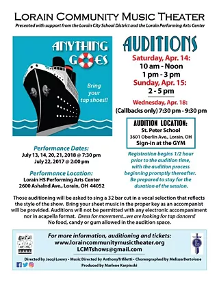 Image: ANYTHING GOES Auditions