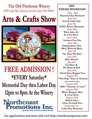 Old Firehouse Winery Arts & Crafts Show - Theme: Blues, Burgers, Beer & A Car Show!