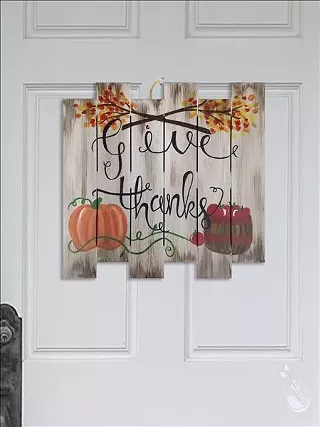 Image: "Give Thanks" Wooden Shiplap Pallet
