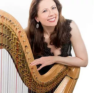 Image: Harpist Yolanda Kondonassis with the Cleveland Orchestra