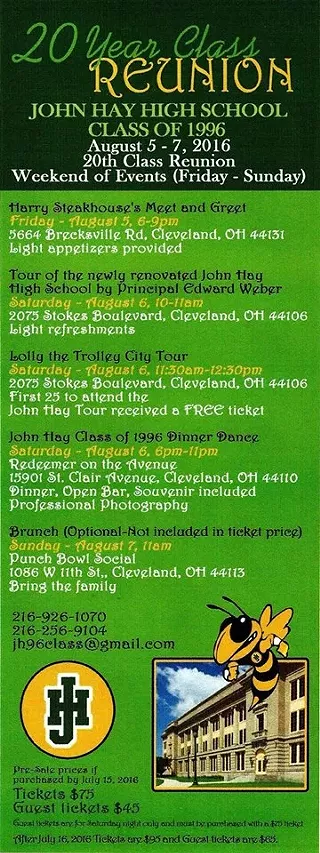 Image: John Hay High School 20 year Reunion c/o 1996