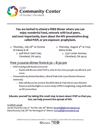 Image: PrEP Training and Dinner