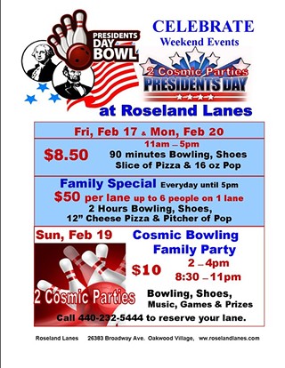 Pre President's Day Cosmic Bowling Party