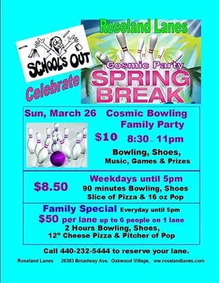 Image: Spring Break Cosmic Bowling Party