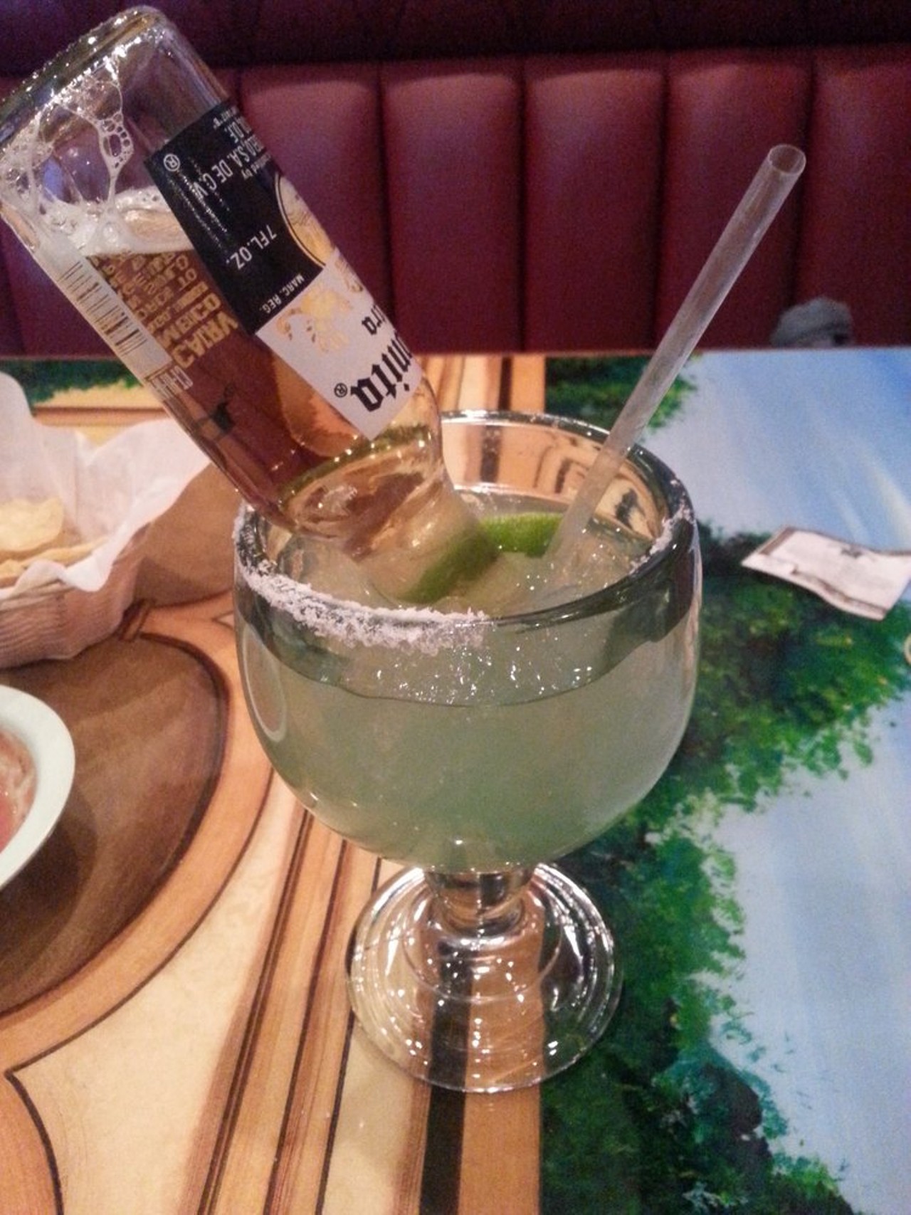 Lime Margarite with Cuervo Shot at Don Ramon Grand Fiesta Mexican Restaurant 
6278 Pearl Rd.