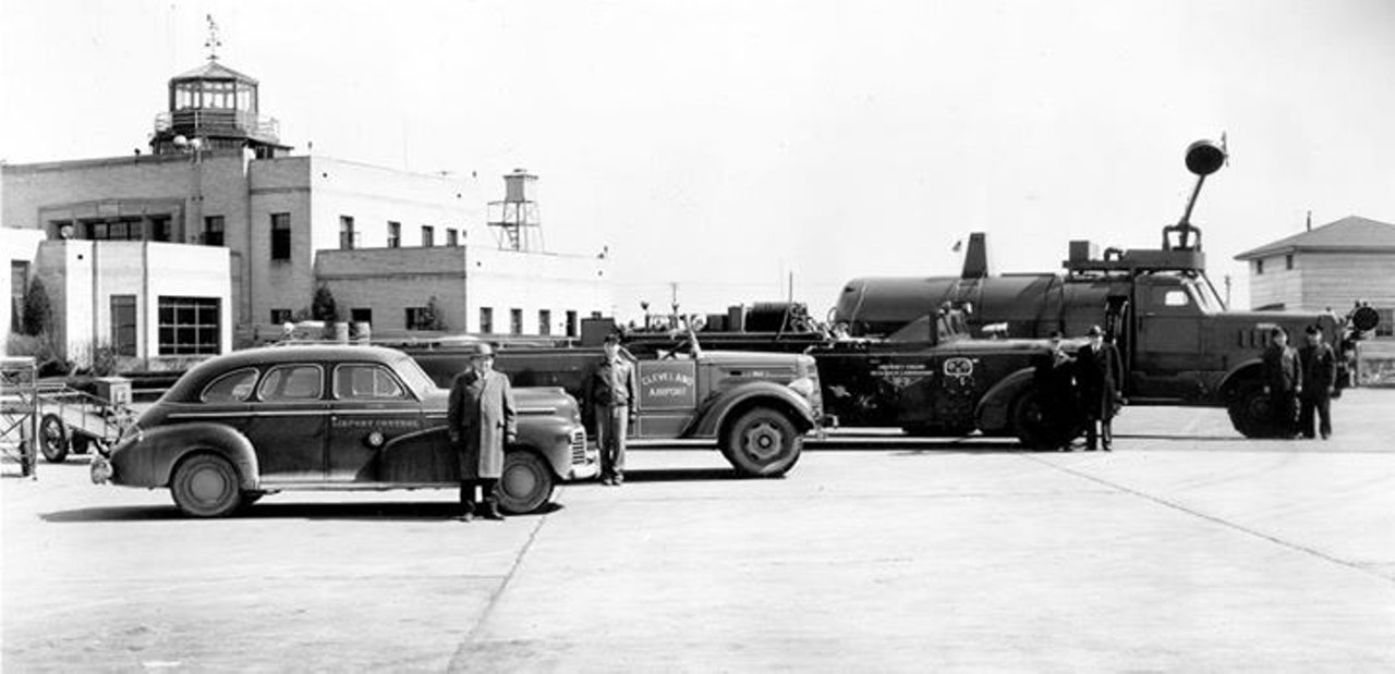 Airport emergency crews, circa 1940.