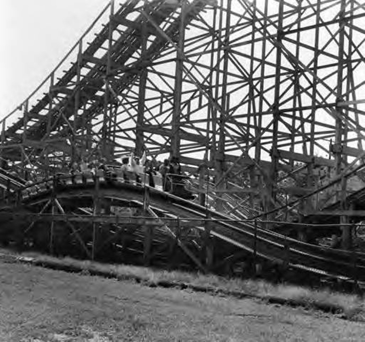 Green Thumb Club members on the roller coaster at Euclid Beach Park, August, 1965