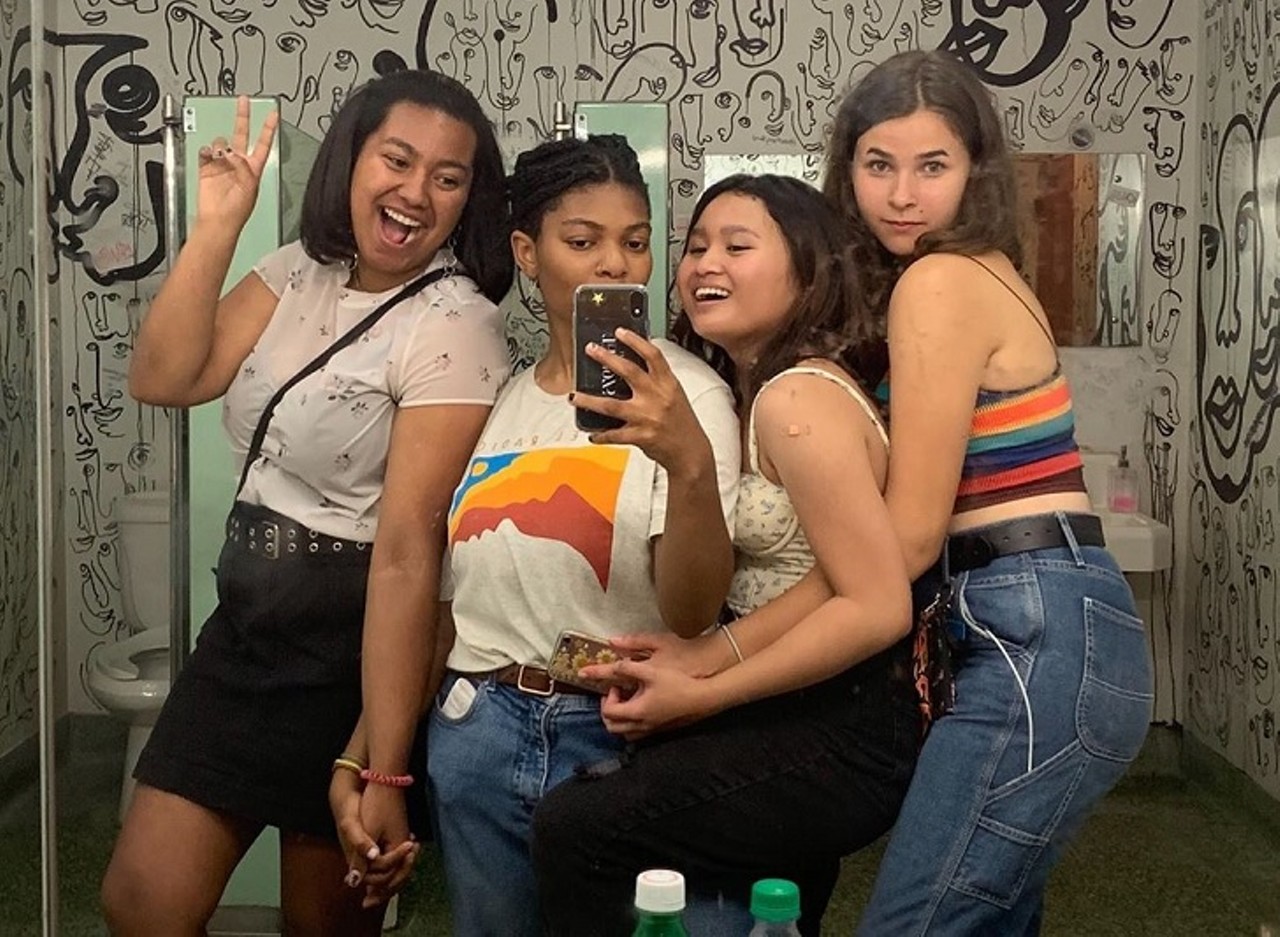 Mahall&#146;s
13200 Madison Ave., Lakewood, 216-521-3280
Though they may be a little creepy, the faces painted across the bathroom walls will surely give you an excuse to snap a selfie or group pic in the wall-length mirror.  
Photo via oliviachpman/Instagram