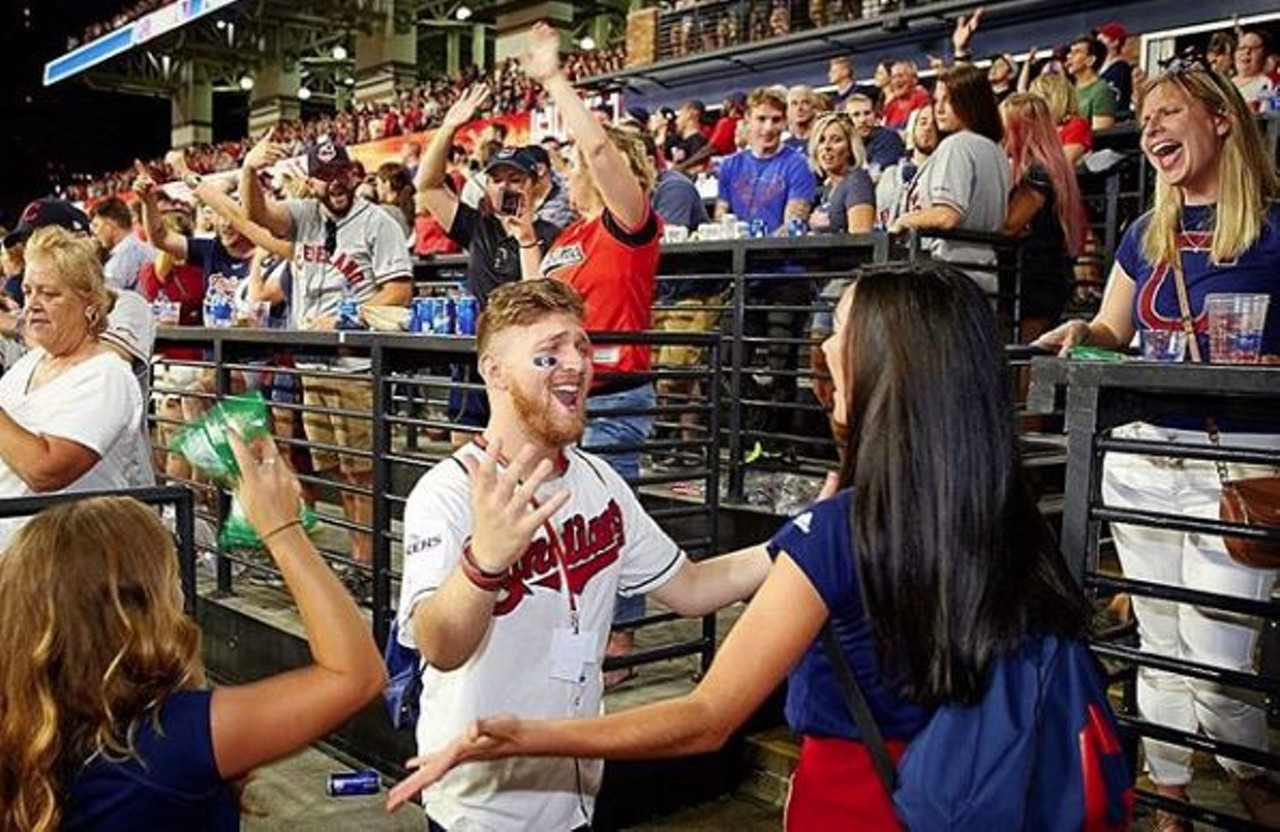 Catch a game at Progressive Field
2401 Ontario St., 216-420-4487  
No matter if the Indians win or lose, getting to know your date at Progressive Field has never been easier, thanks to standing-room tickets in the outfield. 
Photo via @Clevelandstrikers/Instagram