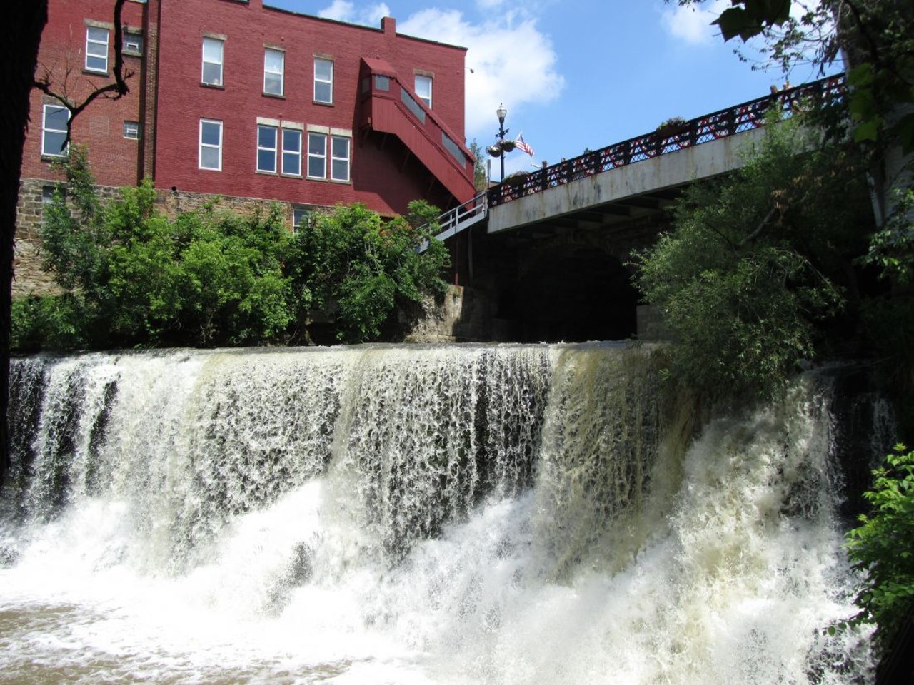  Chagrin Falls Falls
Yes. Chagrin Falls is known for its quaint downtown. But the actual waterfalls are loud as hell and the perfect place to scream into the void.
