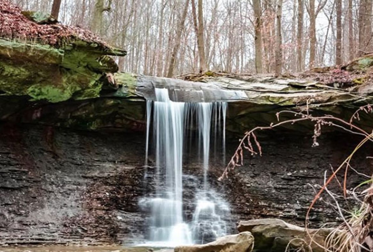 Blue Hen Falls
2001 Boston Mills Rd., 330-657-2752
Blue Hen Falls is one of the most popular waterfalls in the Cuyahoga Valley National Park. It requires a short walk, less than a half mile, if you park at the trailhead, and the view is spectacular year-round.  
Photo via andeazy_/Instagram