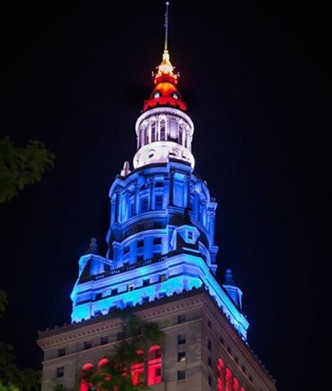 The night of the Republican debate in Cleveland. Photo by @TowerLightsCLE