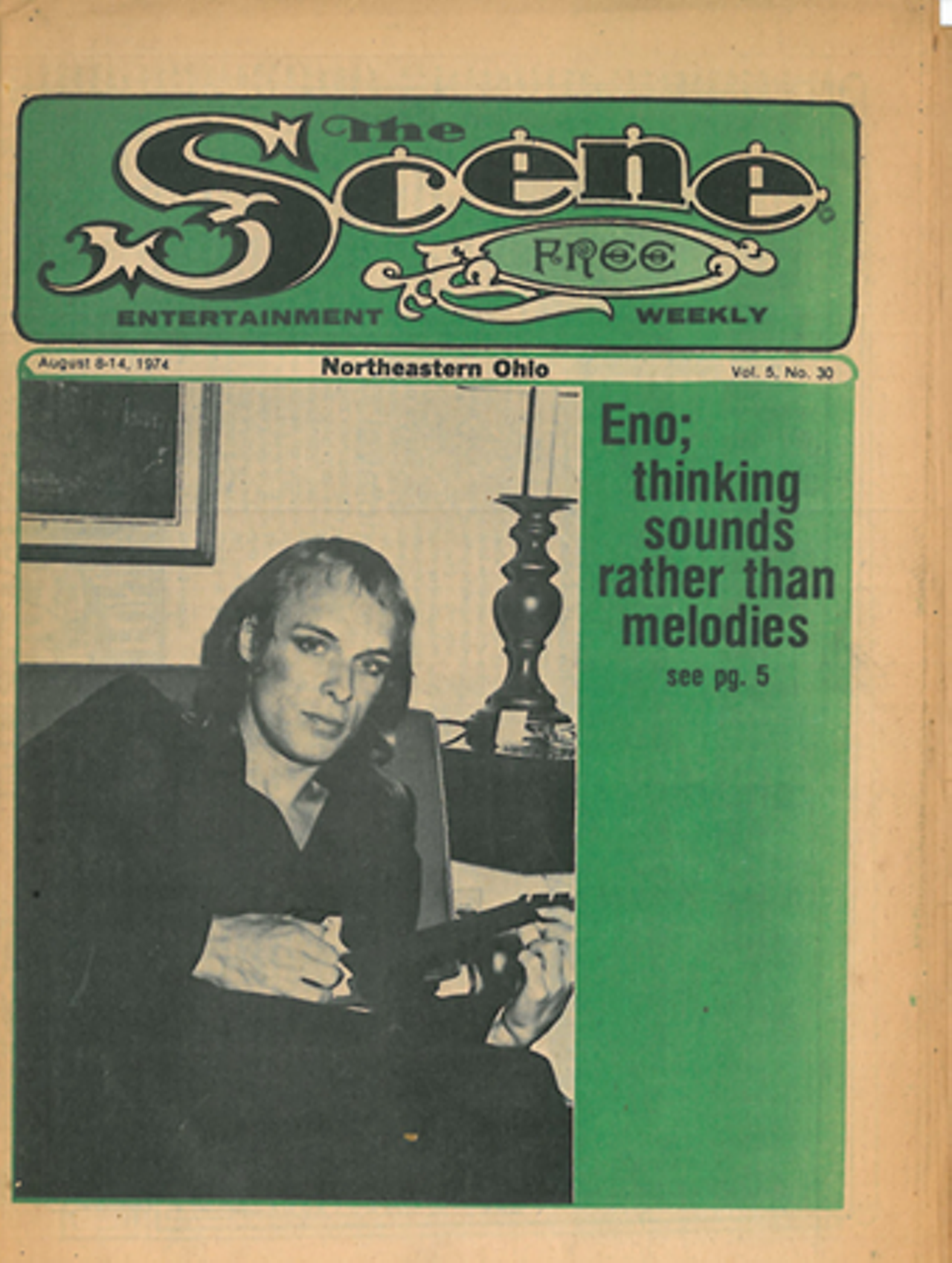 Eno; thinking sounds rather than melodies, 1974